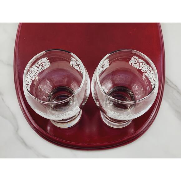 Pepsi Cola Clear Tumbler Glass 16oz Bell Shaped White Logo 6" Pedestal 70's x2 - Picture 9 of 13